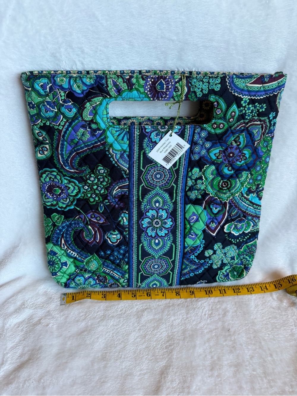 Vera Bradley Holiday Tote  retired "Blue Rhapsody" new with tags - Picture 8 of 9